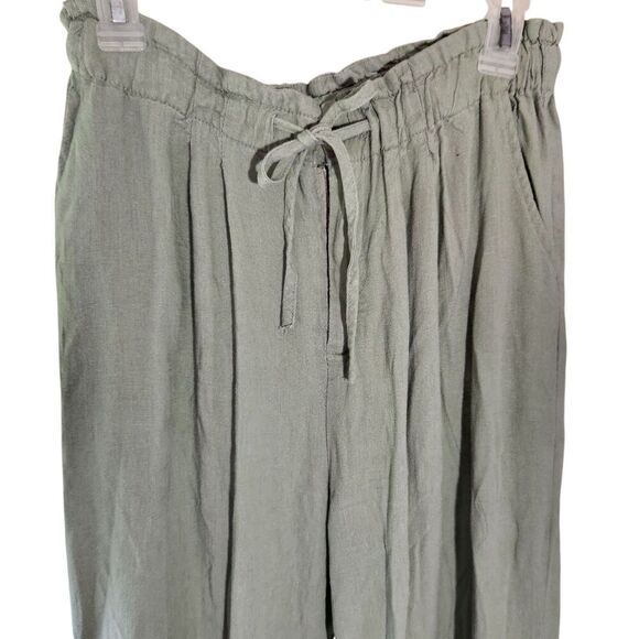 Thread Supply Linen Pants Size Large Light Green Color Elastic Waist - Picture 4 of 12